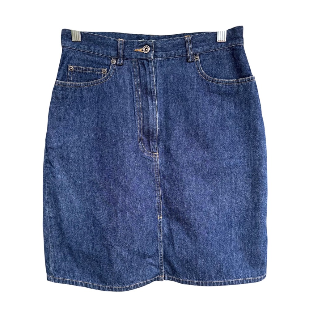 Marsh Landing Vintage Denim Skirt High Waisted Blue 100% Cotton Mini Size 8